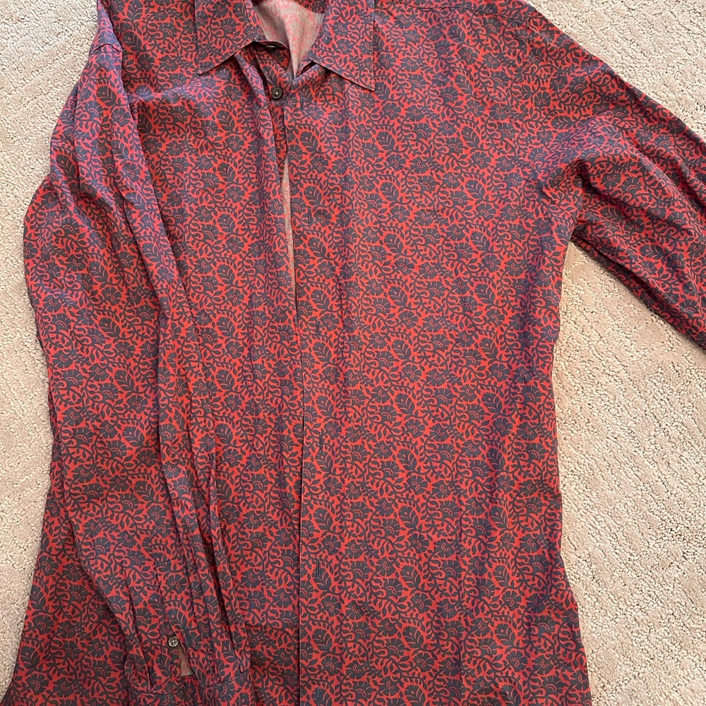 Liberty Red and Black Patterned Casual Shirt